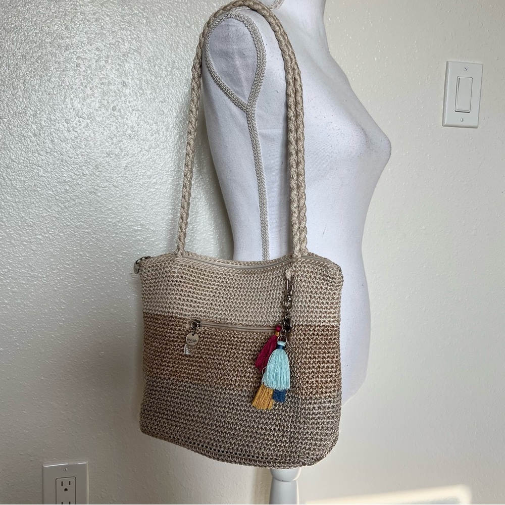 The Sak Collective Sand Block Crafted Crochet Boho Shoulder Bag